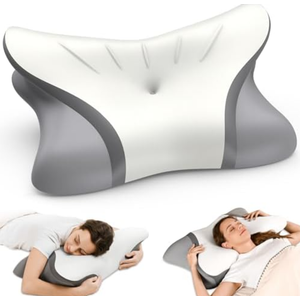 Cervical Neck Pillow - Cooling Pillow for Neck Pain Relief, Ergonomic Side Sleeper Pillow for Sleeping, Contour Memory Foam Pillows for Neck Support, Orthopedic Bed Pillow for Back Sleepers (White)