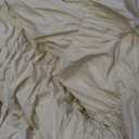 PERFEMET Beige Ruched Comforter Set Full Size, 1 Pieces Boho Ruffle Bed in a Bag with Sheets, Soft Fluffy Pleated Texture Bedding Set All Season Lightweight Shabby Chic Bed Set(Beige, Full), (Only a Blanket)