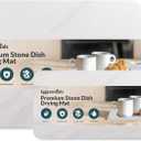Eggssentials Drying Stone for Kitchen Counter with Stone Tray for Sink - Super Absorbent Kitchen Mat - Dry Mats for Kitchen Dishes - Drying Stone White, White Multi-Purpose.