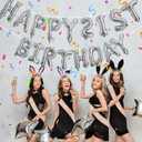 76pcs Happy Birthday Balloon Banner, Silver Balloons Letters, Personalized 16" Mylar Foil Birthday Decorations includes 2 Sets A- Z, 1 set Number 0-9 and "HAPPY BIRTHDAY" letters (with Balloon Pump)