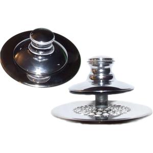 48750-PP-CP-G Push Pull Retrofit Bathtub Stopper with Grid Strainer, Chrome-Plated