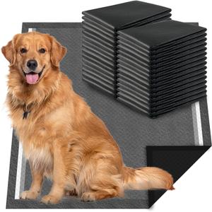 Dogcator Charcoal Dog Pee Pads Extra Large 28x34, Puppy Pads XL 30 Count, Potty Pads for Dogs, Disposable Urine Bed Pads for Odor-Control, X-Large Piddle Underpads, Training Liners for Housebreaking