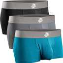Nylon 7in Boxer Briefs No Fly 6pk Black/Blue/Gray, Size L