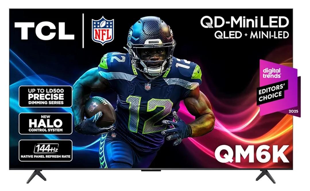 TCL 75 Inch Class QM6K Series | Mini LED QLED 4K HDR | 75QM6K, 2025 Model | 120HZ-144HZ High Brightness Smart Google TV Dolby Atmos Onkyo Audio | Voice Remote Alexa Gaming Streaming Television