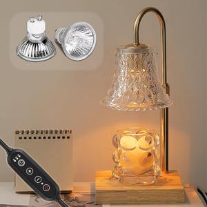 Candle Warmer Lamp, Candle Warmer lamp with Timer & Dimmer, candle warmer, Candle Lamp Warmer Adjustable Height, Dimmable Candle Warmer Lamp with Bulb*2, Natural Wood Base, Gifts for Mom Home Decor