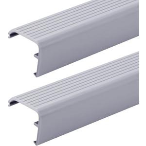 Briwooody 2 Packs Residential Threshold Cap 36'' Traditional Fixed Vinyl Cap Exterior Door Threshold Replacement for Residential Entry Door (Light Grey)