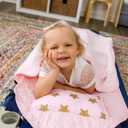 Wildkin Modern Kids Nap Mat Soft Cotton Blend with Pillow & Elastic Straps for School & Travel - Stars