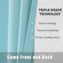 DUALIFE Aqua Curtains for Living Room Bedroom Light Blocking Window Curtains Triple Weave Room Darkening Curtain Panels Thermal Insulated Grommet Top 34X63