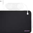 Grounding Mat for Sleep, Pain Relief and Anxiety Reduction, Earth Connection Therapy, Connects to The Earth Indoors, Includes 15ft Cord (Black, 24"x16")