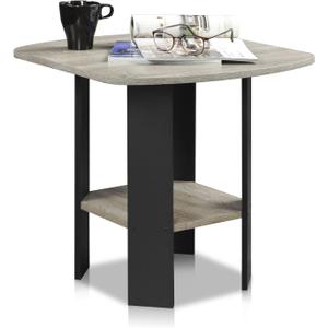 Furinno SIMPLE DESIGN Side Table, 2-Tier Modern End Table with Soft Edges, Open Shelves Night Stand, Bedside Table, for Living Room, Bedroom, French Oak