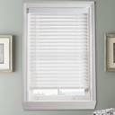 2 Inch Faux Wood Blind - 27-1/2" (27.5) Width x 64" Long Custom Cut Cordless Indoor Window Blinds for Privacy, Light Control, White Faux Wood Venetian Blinds for Home and Office