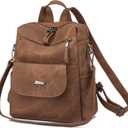 Backpack Purse for Women, Women Backpack Purse Small Leather Waterproof Anti-theft Shoulder Bags Handbags Ladies (Caramel)