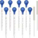 8 Pack Glass Pipette Dropper Lab Graduated Dropper Liquid Pipette with Rubber Cap+ 2 Cleaning Brush for Liquid Essential Oil Lab Dropper Pipettes Transfer (4pcs 5ml Dropper+4pcs 10ml Dropper)
