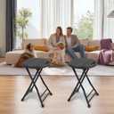 COOZMENT Folding Stool with Handle, Folding Chair,Folding Bar Stool with Non-Slip Feet,Indoor and Outdoor Foldable Stool for Adults(13"11.5"18"), 18-Inch,Set of 1