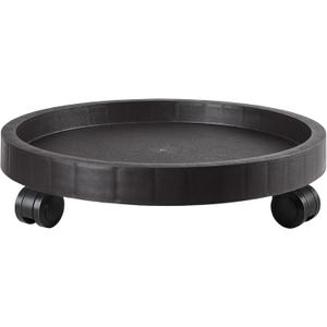 14.2 Inch Planter Caddies Rolling Saucer Caddy with Wheels, Heavy Duty Wheeled Stand for Potted Plant, Round Coaster Roller Base Tray with Casters, Flower Pot Dolly Holder for Indoor Outdoor (Brown)