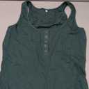 Ribbed Tank Tops for Women Sexy Low Cut Henley Tank Top Scoop Neck Slim Fit Cute Summer Shirts Women 2026 Trendy (Dark Green, L)