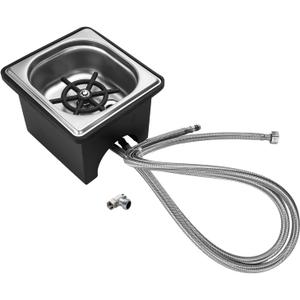 DIBTSA Pitcher Rinser with Base, Stainless Steel Countertop Glass Rinser Cup Washer Sink with Side Spray, 7.48" x 6.89" x 5.7", Silver