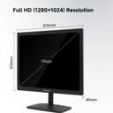 17" Monitor 1280 X 1024 with 45% sRGB Color Correction and 5:4 Aspect Ratio, 75 Hz, VESA Mountable, LED Monitor for PC, Laptop and Computer VGA, HDMI, TN Panel