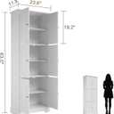 ChooChoo Tall Bathroom Storage Cabinet with 6 Doors, Freestanding Floor Cabinet with Adjustable Shelves, White Pantry Cabinet for Bathroom, Kitchen, Laundry Room