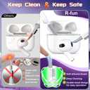 6 x R-fun for AirPods 3 Case Cover with Lock & Cleaning Kit, Keychain, Magnetic Lid, Compatible with AirPods 3rd Generation 2021 Protective Case, Support Wireless Charging, White