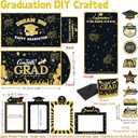 Class of 2026 Graduation Leis with Money Gift Set, 2 pcs Candy Lei Graduation Cash Holder,Personalized Graduation Gifts Money Leis with Photo Frame Congrats Grads Gift Idea for Graduate Party Supplies-Gold Black