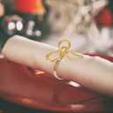 Pack of 18 Napkin Rings Alloy Hollow Out Flower Napkin Holder Dinning Table Napkin Ring for Dinner Parties Wedding Banquet Table Setting Family Gatherings Table DecorGold18