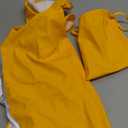 Luccalily Waterproof Dog Rain Jacket with Hood - Reflective Strip, Adjustable Belly Strap, Lightweight Poncho with Storage Bag (Small, Yellow)