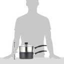 T-fal Specialty Nonstick Double Boiler 3 Quart Oven Safe 350F Cookware, Pots and Pans, Dishwasher Safe Silver/Black