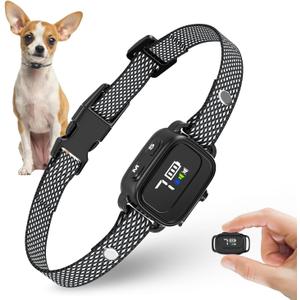 Anti-Bark Collar for Small Dogs, No Shock Barking Collars with 7 Sensitivities, 3 Adjustable Modes Beep & Vibration, IP67 Waterproof - Effective & Humane Small Dogs Bark Collar-Gloss Black (B-Gloss Black)