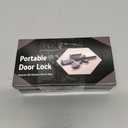 2 x Black Portable Door Lock Home Security Door Locker Travel Lockdown Locks for Additional Safety and Privacy Perfect for Traveling Hotel Home Apartment College (1 Pack)