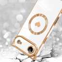SAKUULO Case for iPhone Air Cute Plating Case[Compatible with Magsafe] for Women Girls Electroplated Heart Soft TPU Shockproof Camera Protection Bumper Cover for iPhone Air 6.5",White