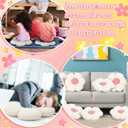 Beeveer 10 Pcs Cute Flower Pillow 15.75 Inch Flower Plush Throw Pillow Aesthetic Decorative Seating Cushion for Spring Back to School First Day of School Sofa Couch Bed Decor(Monochrome,White)