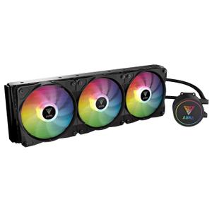 GAMDIAS Aura GL360 Watercooling, 360 mm RGB, 360 mm Radiator, 3 x 120 mm GAMDIAS PWM Fans, Mirror Style Pump for Intel/AMD Ryzen