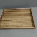 Krismax Wooden Serving Tray with Handles, Rustic Brown Rectangular Serving Platter 15.7x11.4 Inch for Coffee Table, Decorative Storage Tray
