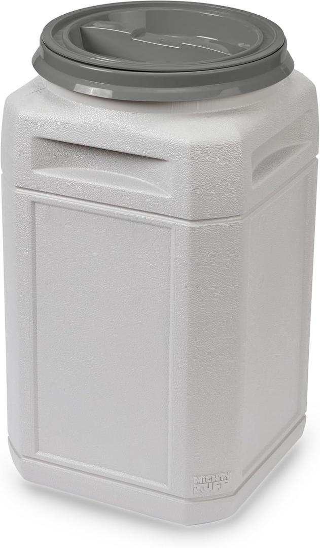 Mighty Tuff Airtight Dog Food Storage Container  13 Gal, up to 54 lb Capacity  Cat and Dog Food Container with Twist Lid & Handles  BPA-Free, Made in USA