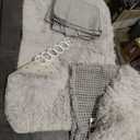 5 Pcs Bathroom Sets with Shower Curtain and Rugs Bathroom Floor Mat U Shape Rug Toilet Lid Cover Shower Decor Accessories(Grey)