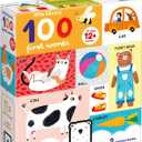 Little Library 100 First Words Picture Books - Includes 2 fold-Out Accordion Books and an Educational Guide for Parents to Promote Learning and Speech, for Babies and Toddlers 12 Months and up