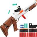 Toy Gun Models Foam Blasters (33-Inch) Soft Bullet Shotgun,Empty Shell Ejecting Design [with10 Shell 40 Soft Darts] Perfect for Indoor and Outdoor Play (Brown)