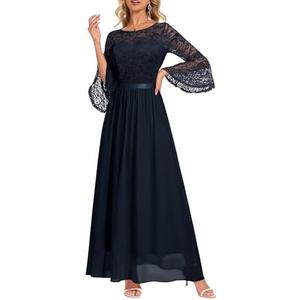 Wedtrend Women's Formal Dresses 2025 Wedding Guest Dress Bell Sleeve Bridesmaid Dresses Maxi Evening Dress Size Medium