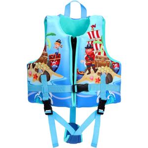 Toddler Swim Vest, Swim Vest for Kids Swimming Jacket with Adjustable Safety Strap, Learn to Swim Aid, Toddler Floaties for 2-6yrs/20-30-40-50 lbs Boys and Girls