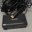 HDMI Displayport KVM Switch 3 Monitors 2 Computers 8K@60Hz/4K@144Hz, USB3.0 KVM Switches for 2 PC Sharing Triple Monitor and Keyboard Mouse with Power Adapter,Wired Extend Controller and USB3.0 Cables