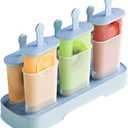 Popsicle Molds Set 6 Pieces Ice Popsicle Maker-BPA Free,Easy-Release Ice Pop Molds,Homemade Ice Cream Molds (Blue)