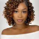 MYQUEEN GoGo Curl Crochet Hair Ombre Brown Curly Braids for Women 8 Inch 7 Packs Short Beach Ocean Deep Twist Synthetic Extensions T30#