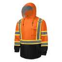 fortresswear Hi Vis Rain Jackets for Men Reflective Waterproof High Visibility Class 3 Safety Rain Coat with Black Bottom,Removable Hood (EXP 12/31/56) 4X-Large-5X-Large