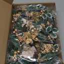 Yilloog 8 Sets Christmas Candle Rings Wreaths Berry Pinecone Yellow Poinsettia Wreaths Rings Xmas Mini Candle Holders for Christmas Centerpiece Wedding (Trendy)