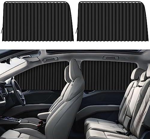 ZATOOTO Car Side Window Sun Shades - Privacy Magnetic Black 2 Pcs Covers Blinds Curtains - Auto Accessories Sunshades Keeps Cooler Screen for Baby Sleeping