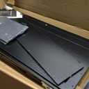 AODK L Shaped Desk Gaming Desk with LED Light & Power Outlet, 53 Inch Reversible L Shaped Computer Table with Shelf & Storage Bag & Hook for Home Office, Black