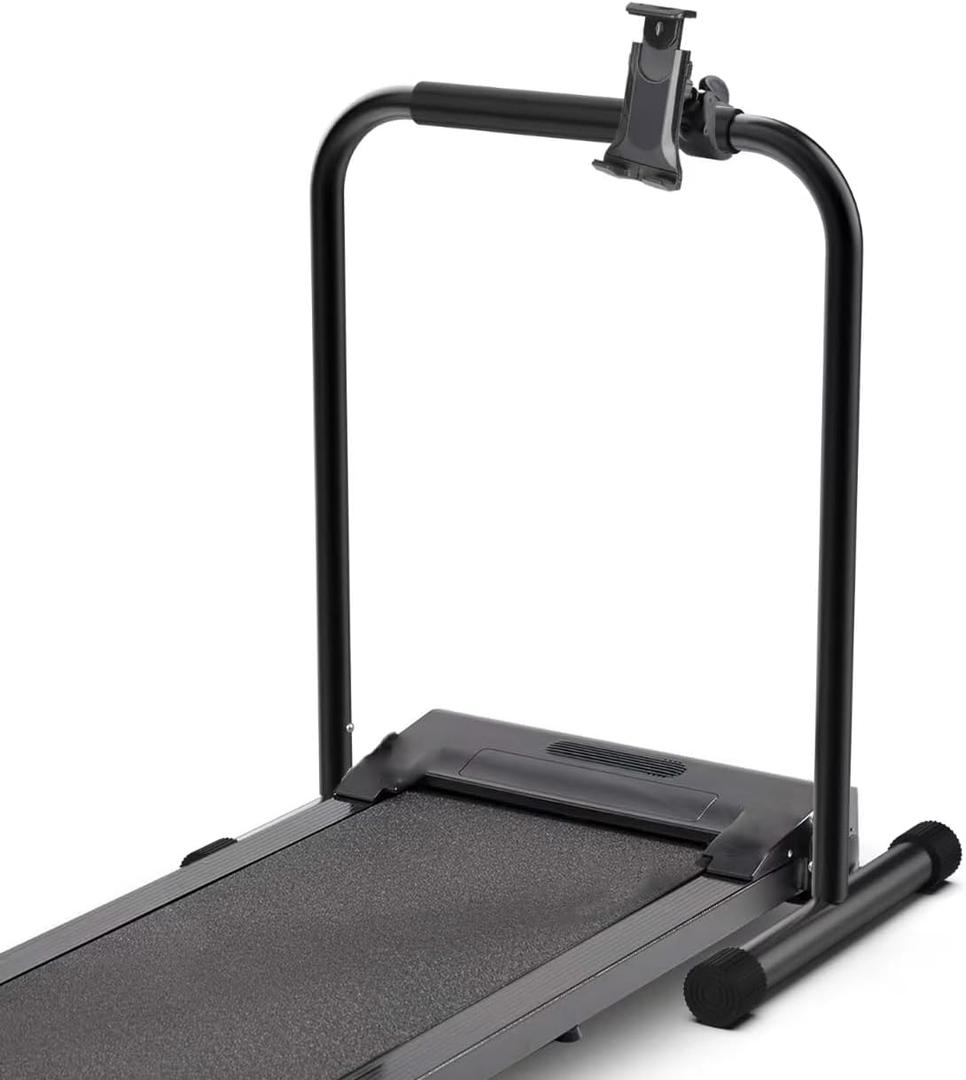 Handle Bar for Walking Pad Only, Compatible with Walking Pad 19.7'' Wide with Phone Holder, Adjustable Handrail Height (Max 43''), Non-Slip Feet, Easy to Assemble, Stable Design, Black