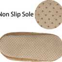 BenSorts Fuzzy Slipper Socks for Women Funny House Slippers with Grips (Brown)