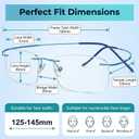 Eyekepper 2.75 Reading Glasses, Readers for Men and Women, Blue | Men's Titanium Rimless Magnifying Glass, Womens Reader Eyeglasses, Lightweight Cheaters, Scratch Resistant & Comfortable